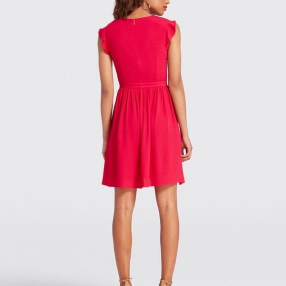 Draper James Flutter Sleeve Mini Party Dress Fuschia Pink Size 4 - Picture 2 of 10